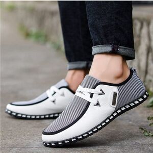 Men's fashion sneakers Men's Casual Shoes Loafers Slip-On White